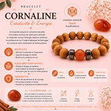 Bracelet en Bois de cèdre et Cornaline pour homme