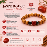 Bracelet en Bois de cèdre et Jaspe Rouge pour homme