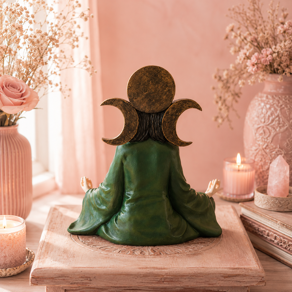 Porte-bougie votive Triple lune sorcière