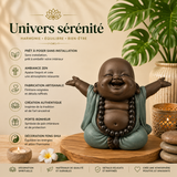 Bouddha Rieur Bienvenue - Statuette Porte-bonheur (9x6,5x7,5 cm)