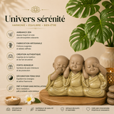 Statuette 3 Bonzes Emblème (13x5,3x8,7 cm)