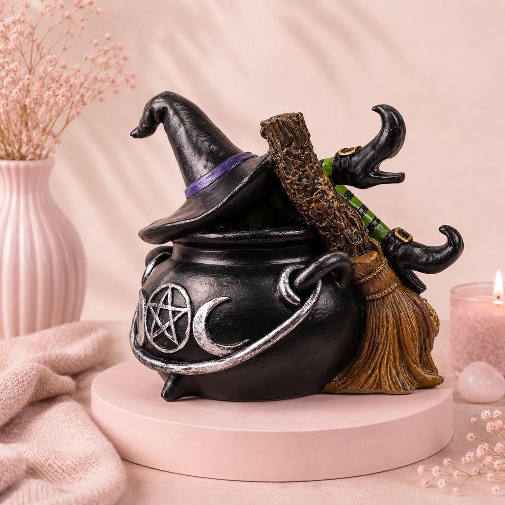 Sorcière du Chaudron hanté (10,5x7,5x9 cm)