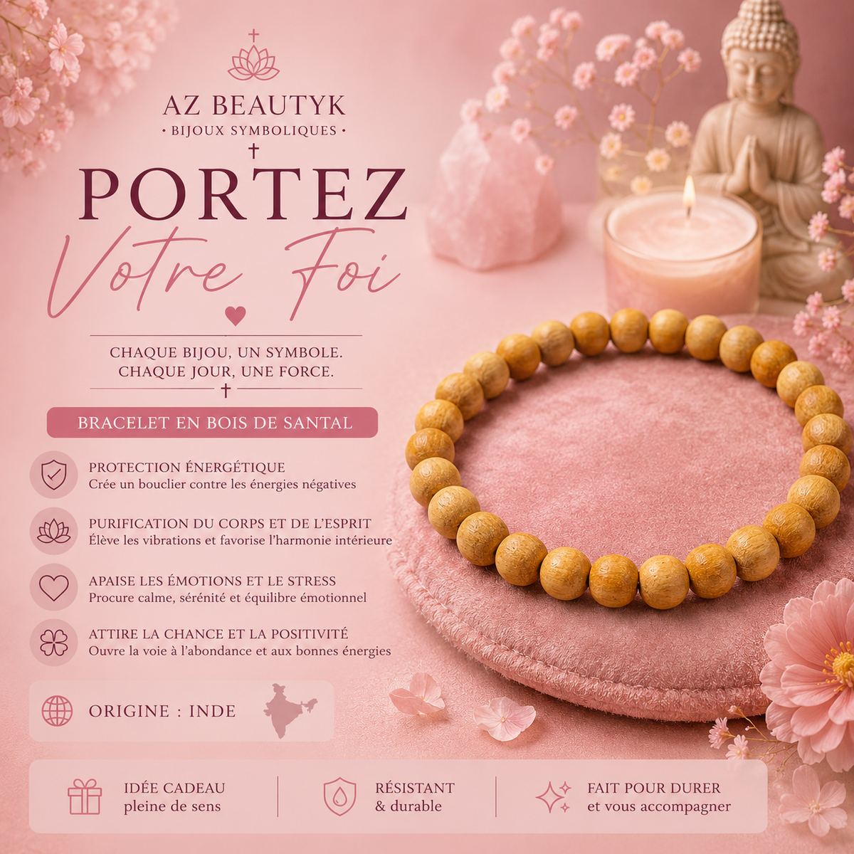 Bracelet Palo Santo - Purification & Protection
