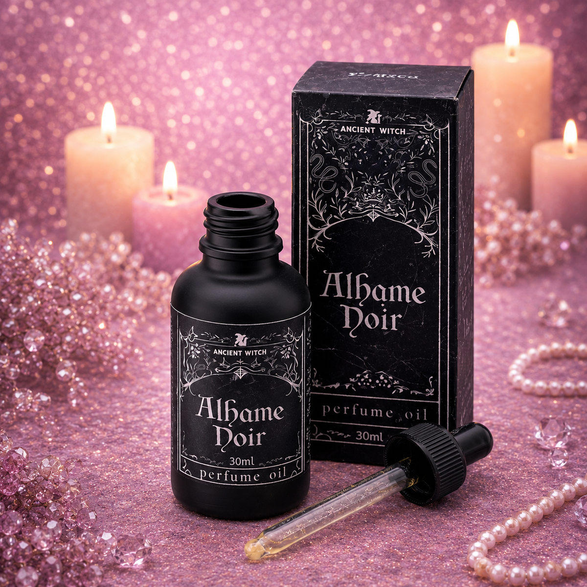 Huile parfumée de sorcière ancienne - Atham noir - 30 ml