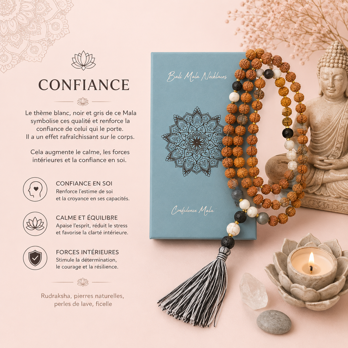 Collier Bali Mala - Confiance