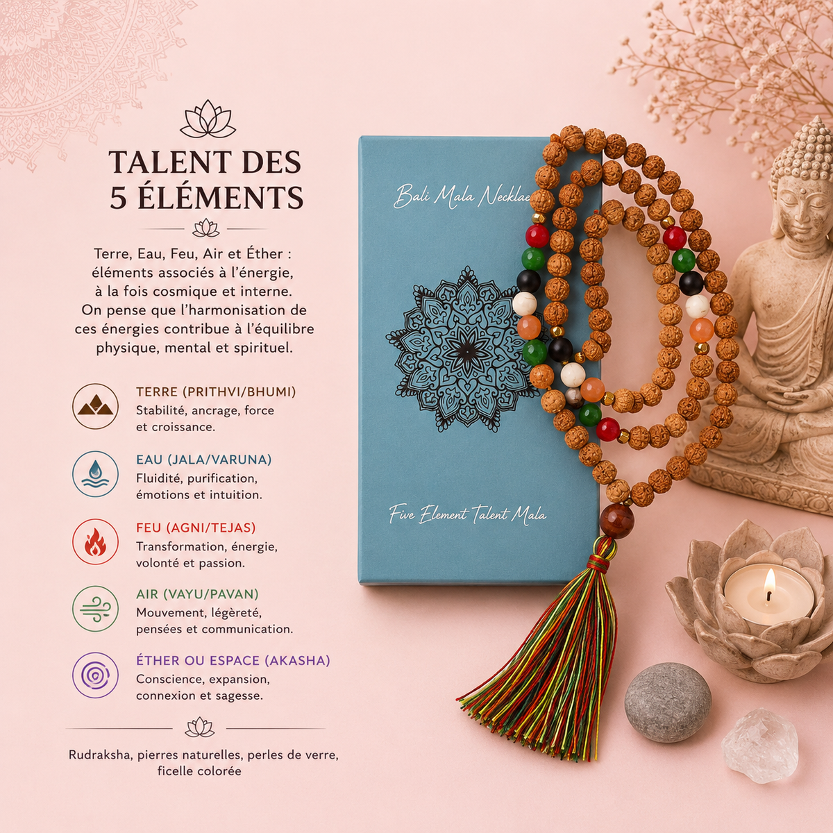 Collier Bali Mala - Talent des 5 éléments