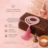 Mala 108 perles - Quartz rose