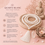 Mala 108 perles - Quartz blanc