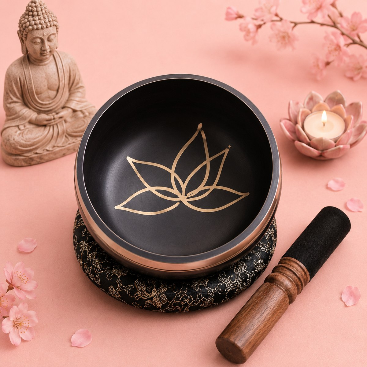 Ensemble de Bols chantants tibétains au choix – FLEUR DE LOTUS - FLEUR DE VIE - YOGA OM