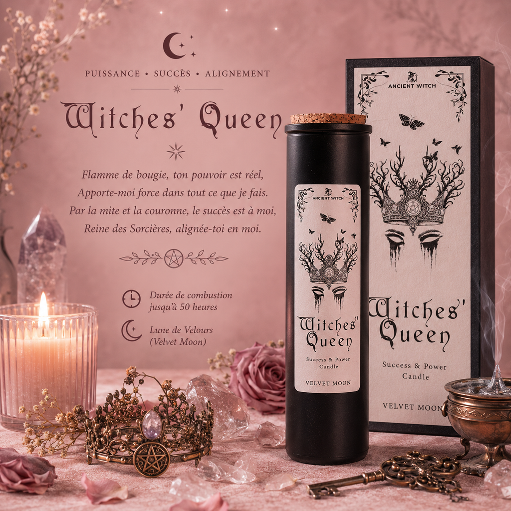 Bougie de purification de sorcière ancestrale - Reine des sorcières - Succès & pouvoir