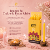 Bougies magiques manifestes – Jaune - Chakra Plexus solaire (pack de 12)