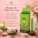Bougies magiques manifestes – Vert - Chakra Cœur (pack de 12)