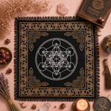 Nappe d'autel ésotérique à franges - Tableau des chakras
