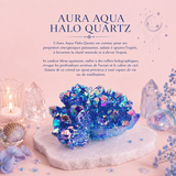 Géode de calcite - Aura aqua halo Quartz - Quartz naturel amélioré moyen