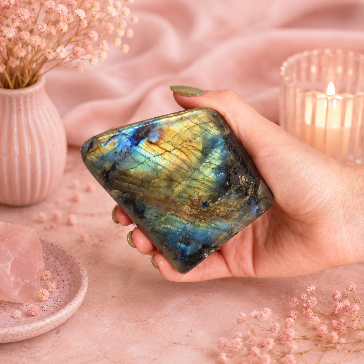 Grande pierre en labradorite de Madagascar - 80-110 mm