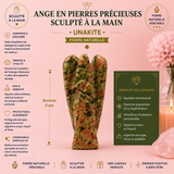 Ange en pierre précieuse sculptée à la main - Unakite