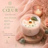 Bougie de cristal - Chakra du Cœur