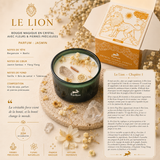 Bougie magique en cristal avec fleurs et gemmes - Le Lion