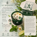 Bougie magique en cristal avec fleurs et gemmes - Le Magicien