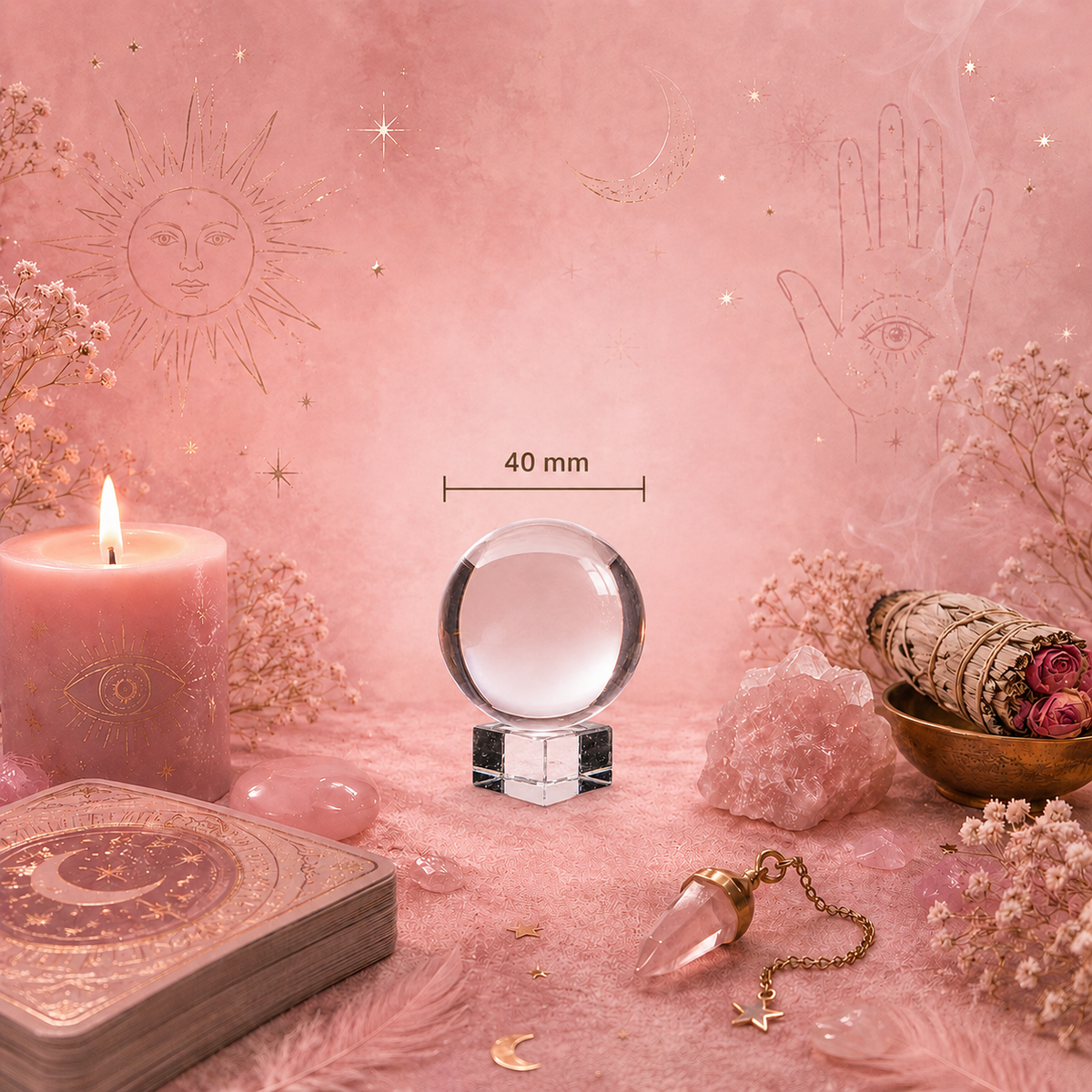 Boule de cristal sur socle - 40 mm