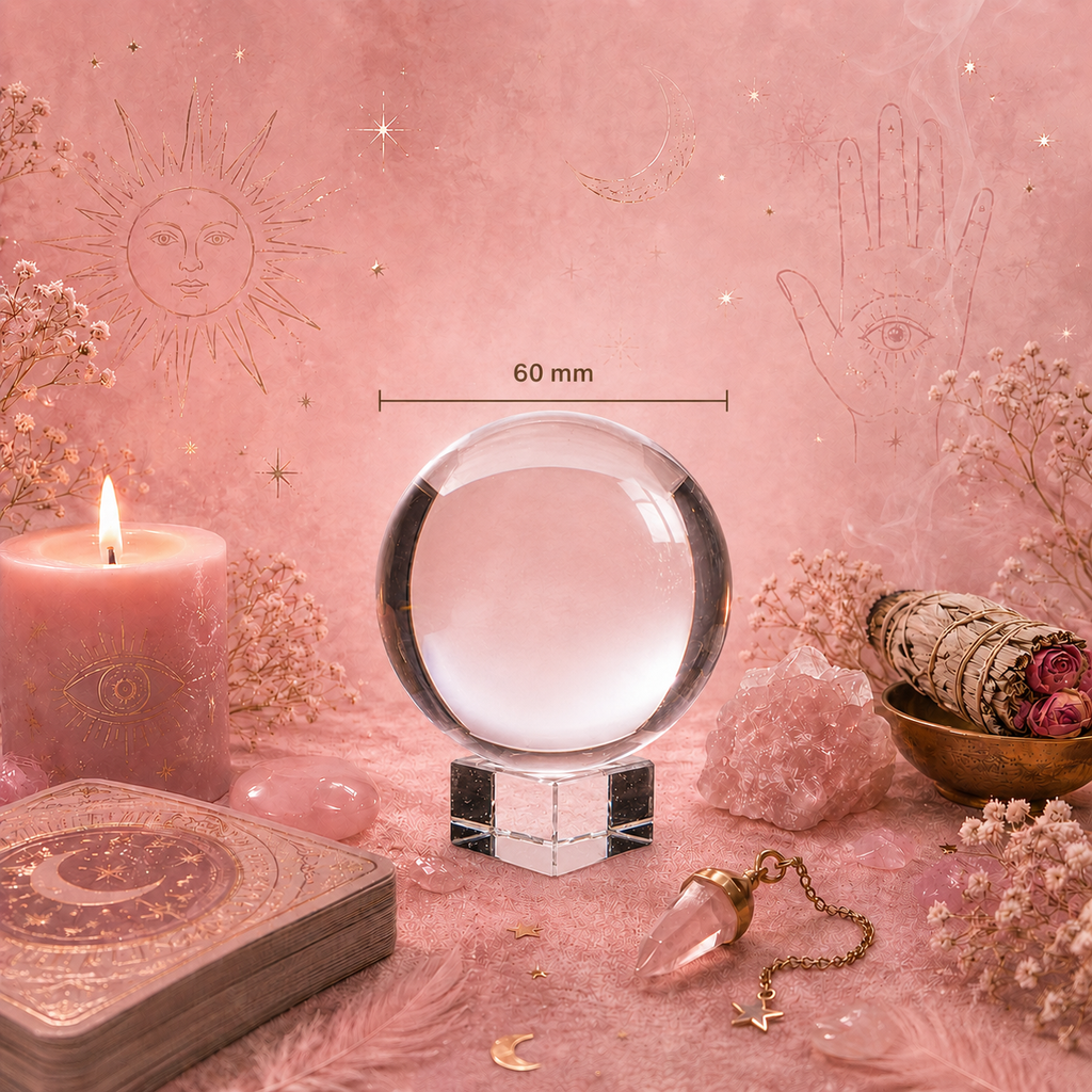 Boule de cristal sur socle - 60 mm