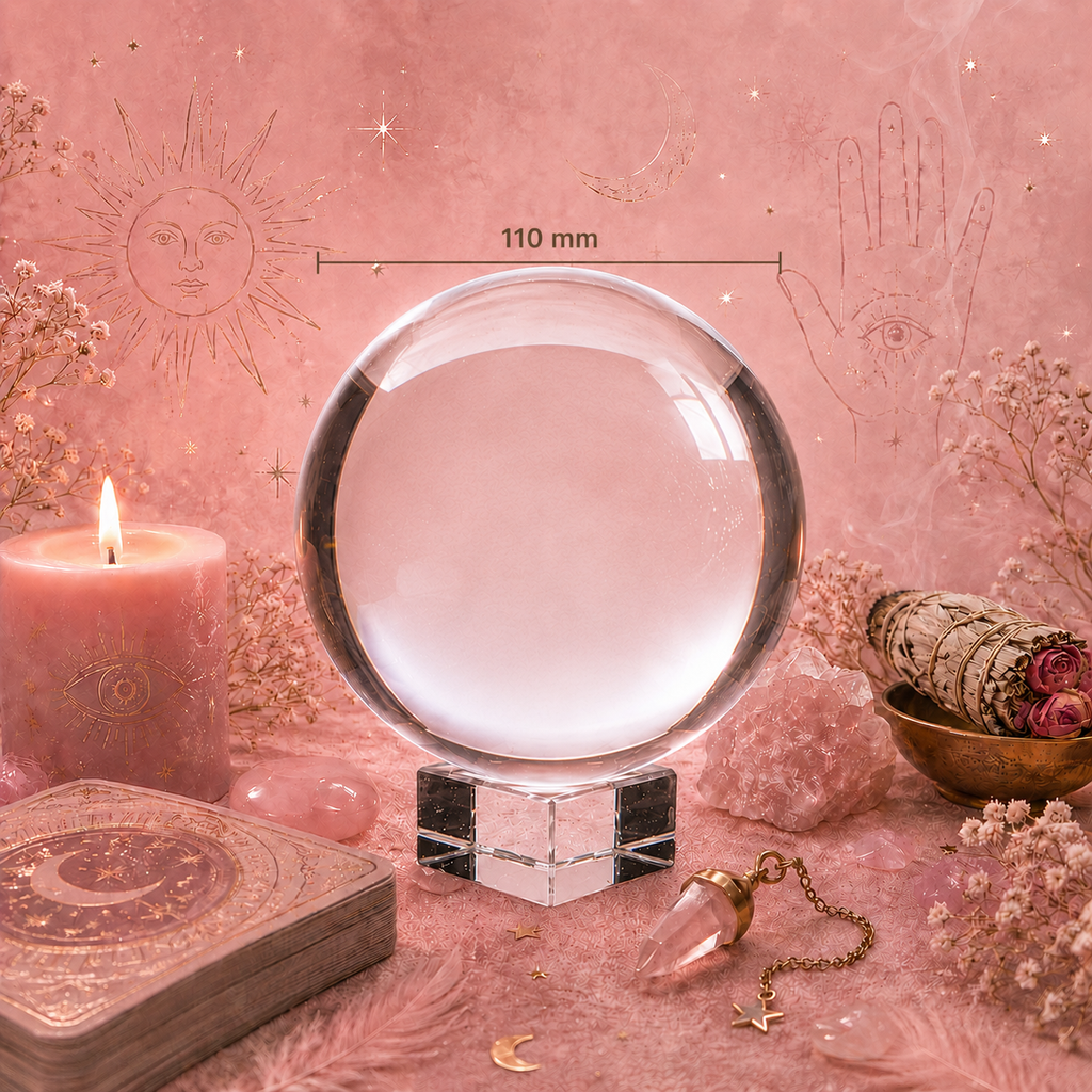 Boule de cristal sur socle - 110 mm