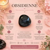 Pierre roulée Obsidienne noire - Taille L
