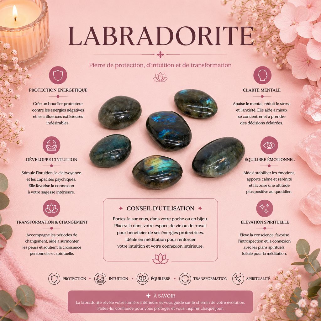 Pierre de palmier de Labradorite de Madagascar