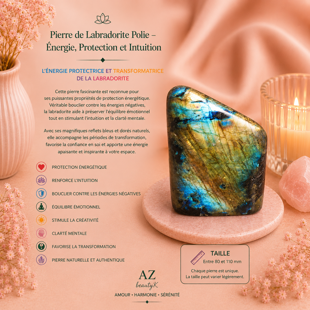 Grande pierre en labradorite de Madagascar - 80-110 mm