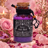 Potion de bain sorcière ancestrale - Amulette en Quartz rose - Amour