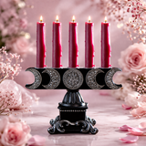 Bougeoir Triple lune - Pentagramme (23,5x9,8x15,5 cm)