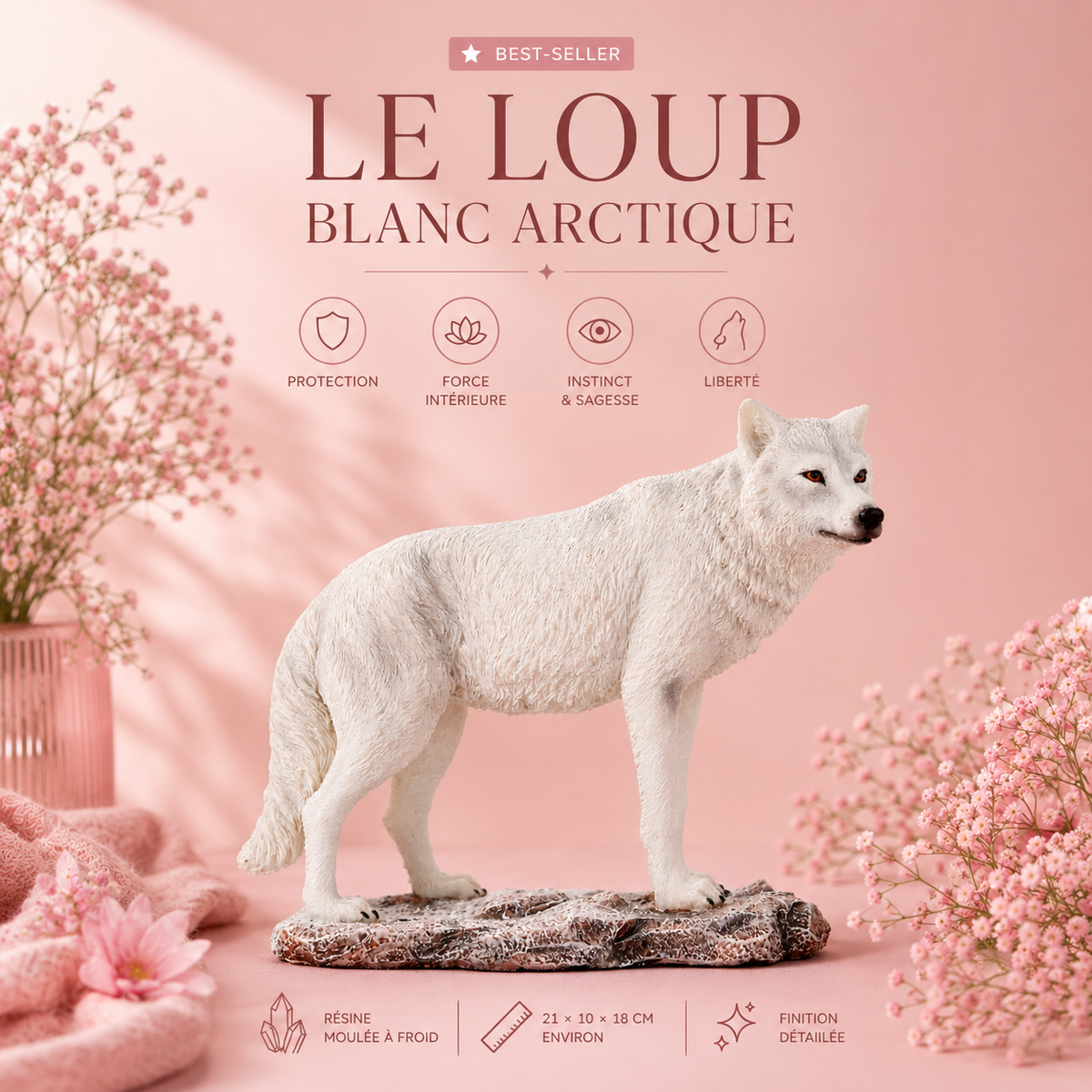 Loup blanc arctique (21x10x18 cm)