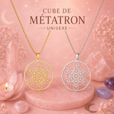 Pendentif Cube de Métatron unisexe – Symbole de Protection et d’Harmonie (Acier inox ou plaqué or 18K)