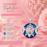 Pendentif Déesse Triple lune en Argent 925 - Symbole de protection et de transformation