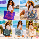 Sac Mandala avec poignée en corde - Le sac bohème qui vous suit partout avec style !