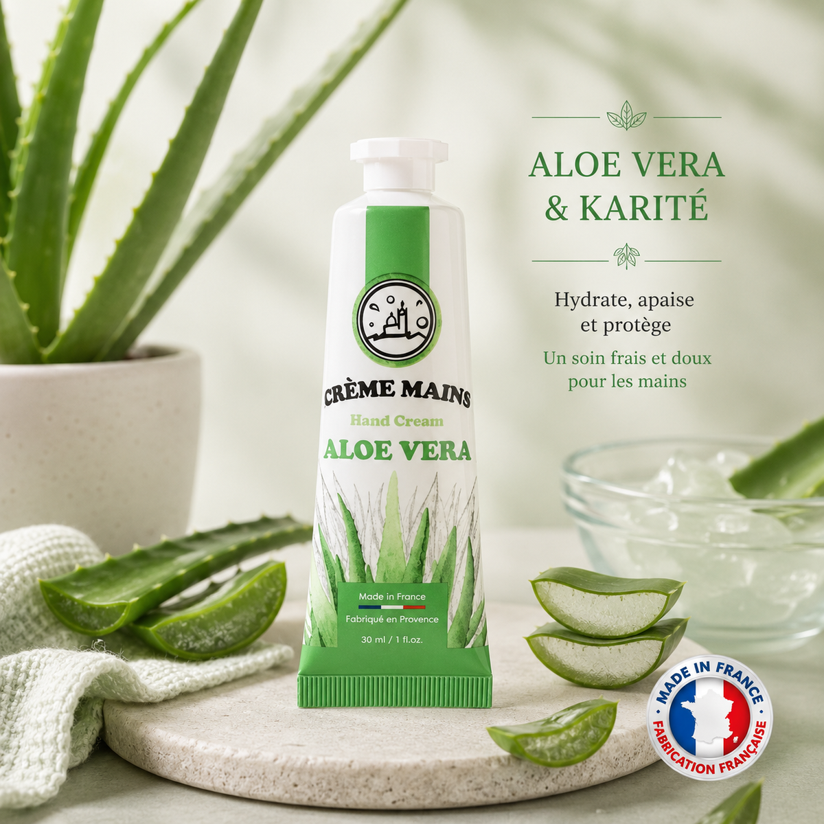 Crème pour les mains - ALOÉ VERA & KARITÉ - 30 ml