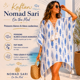 Kaftan - Poissons blancs & bleus audacieux
