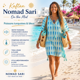 Kaftan - Poissons turquoises & bleus