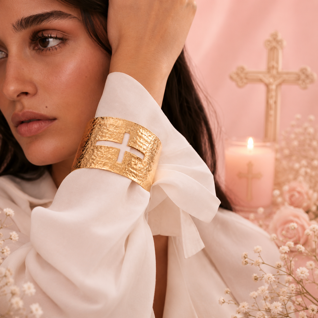 Bracelet Manchette Croix – Foi & Force