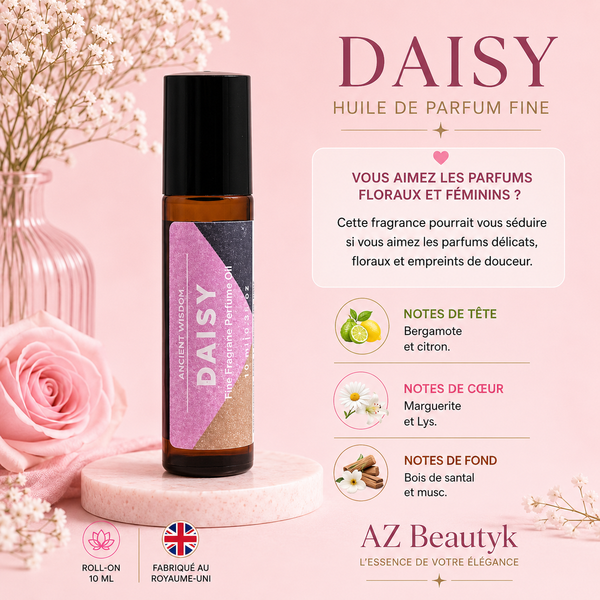 DAISY - Huile de parfum fine Roll-on - 10 ml