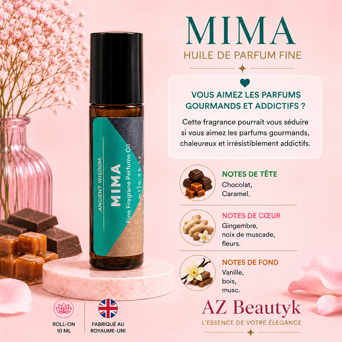 MIMA - Huile de parfum fine Roll-on - 10 ml