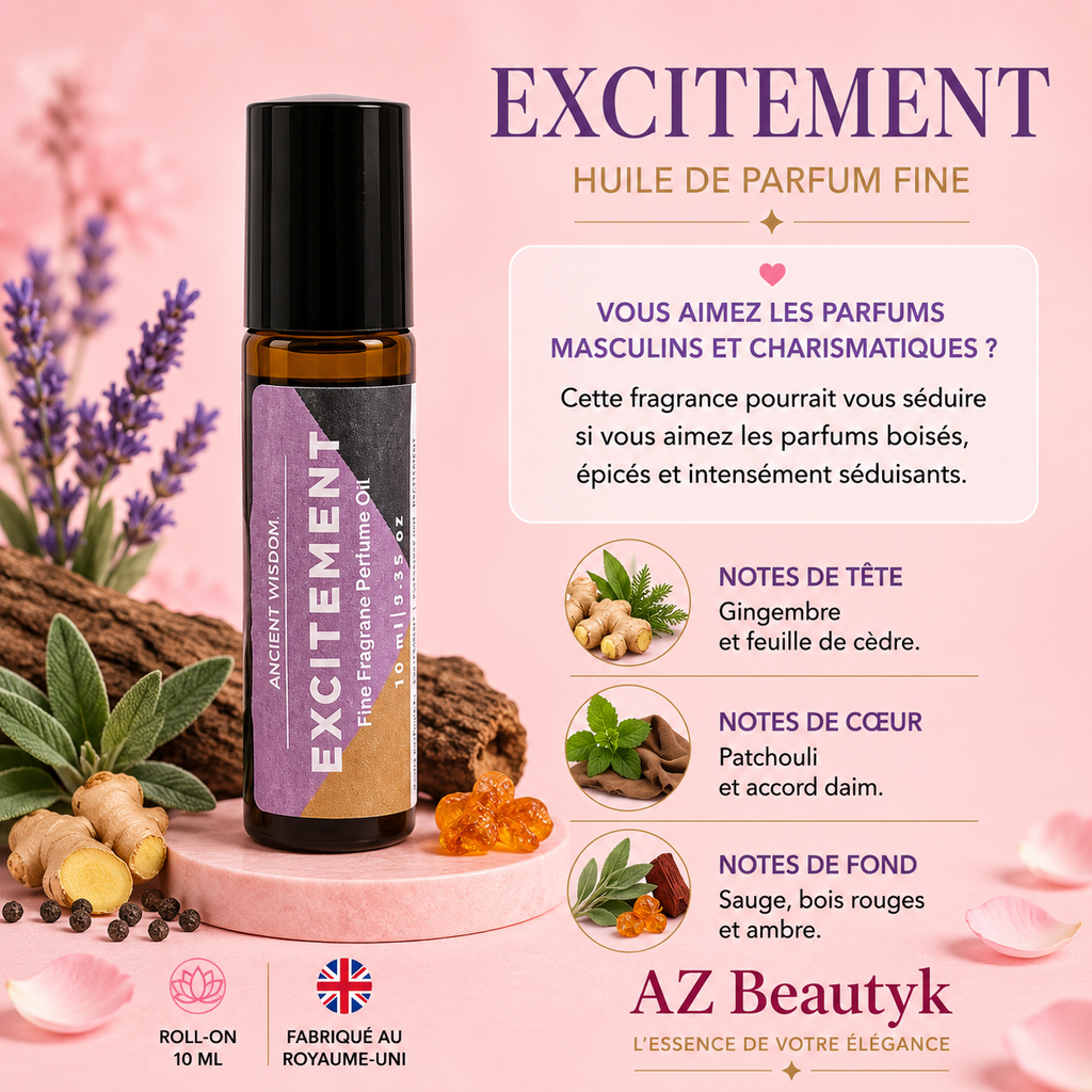 EXCITEMENT - Huile de parfum fine Roll-on - 10 ml