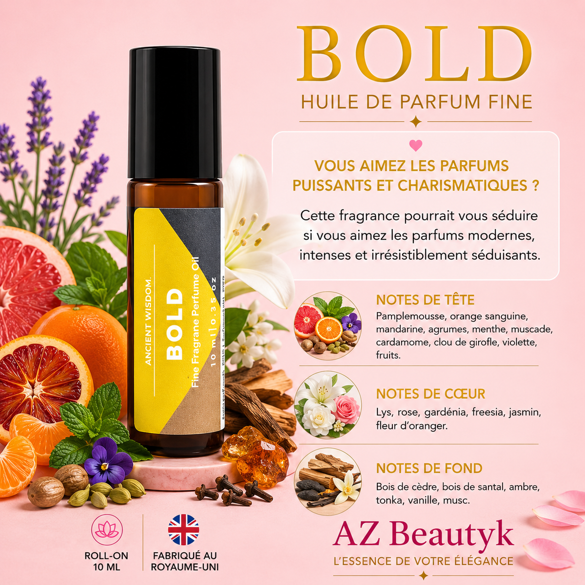 BOLD - Huile de parfum fine Roll-on - 10 ml