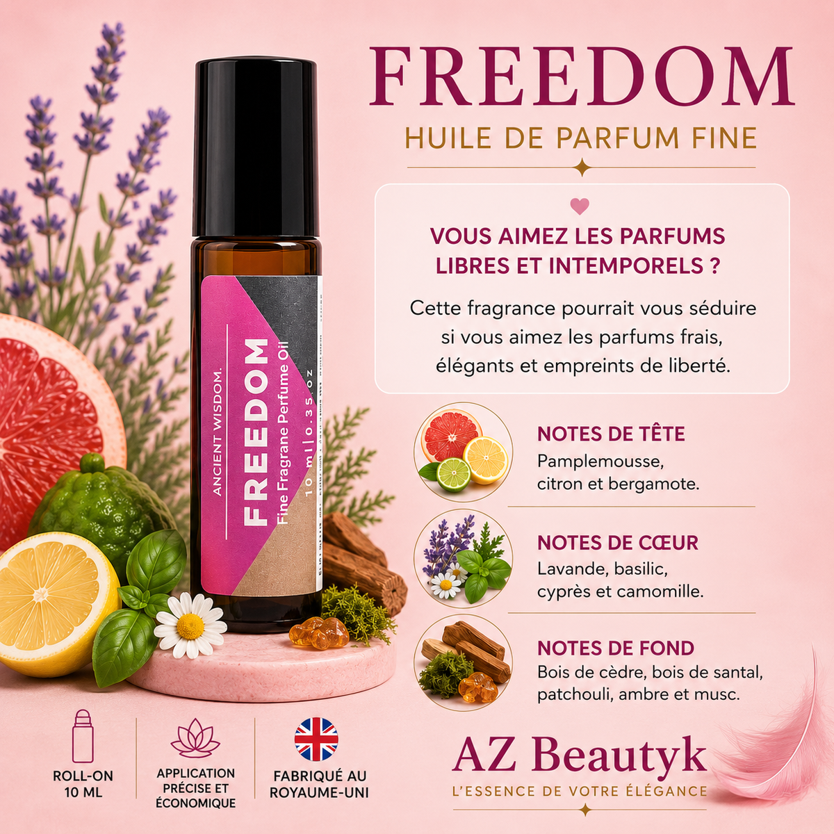 FREEDOM - Huile de parfum fine Roll-on - 10 ml