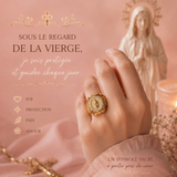 Bague Vierge Marie Plaqué Or 18K - Médaille Catholique