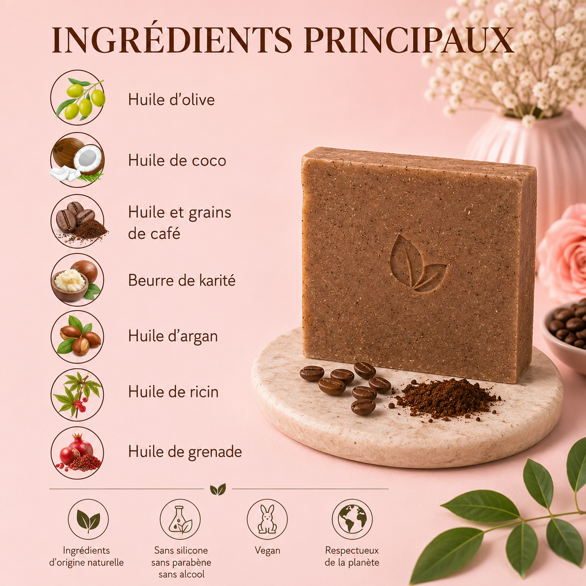 Savon exfoliant au café - 120 g