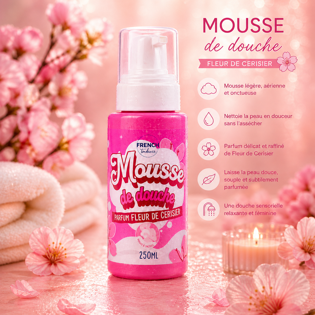 Mousse de douche 250ml - Senteur Fleur de cerisier