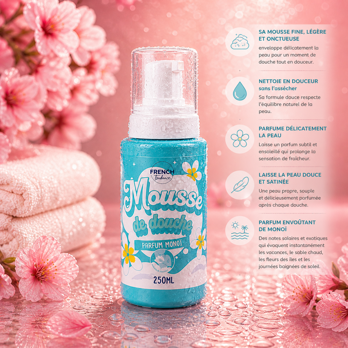 Mousse de douche 250ml - Senteur Monoï