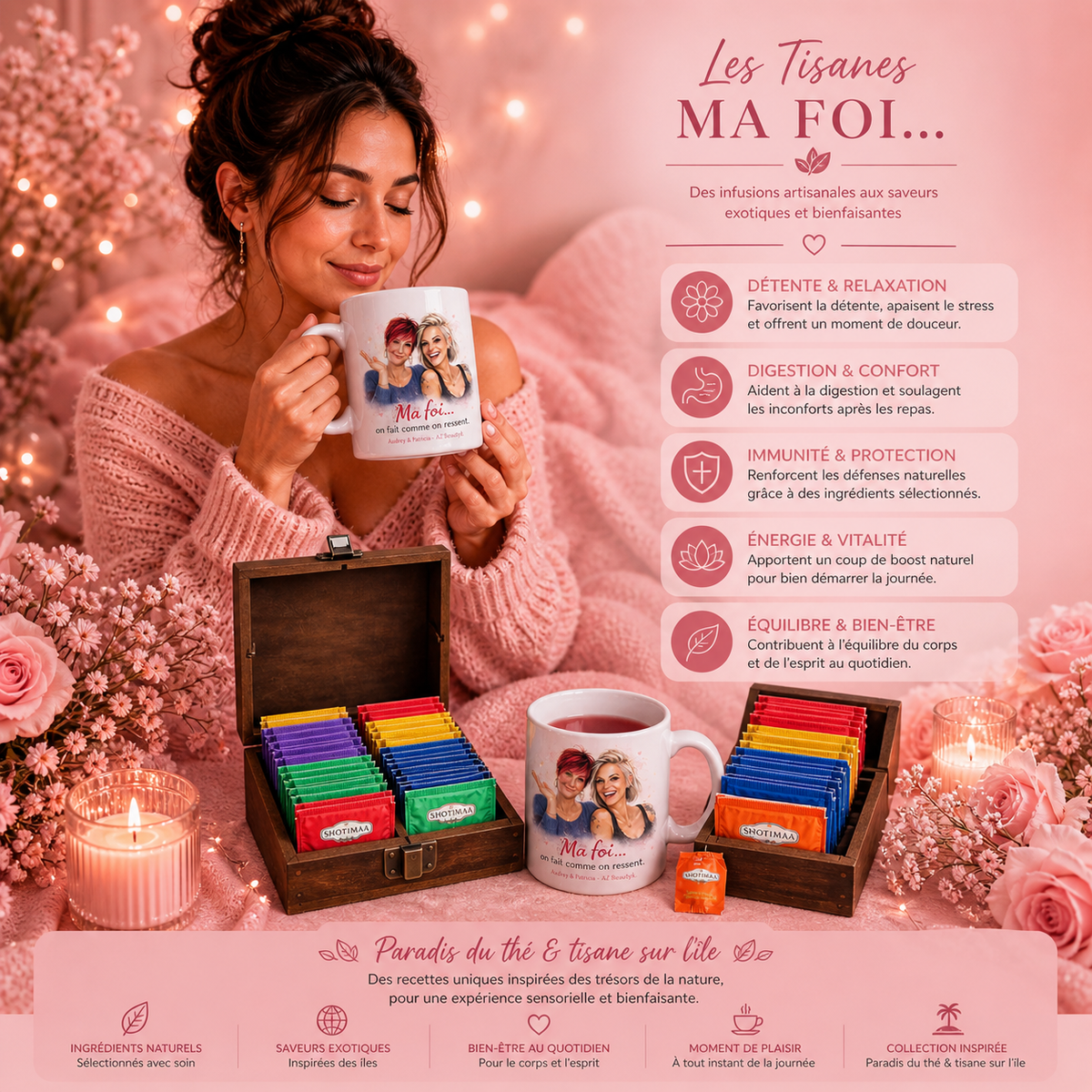 Coffret Découverte 4 compartiments - Voyage au cœur des Tisanes - 3 variantes