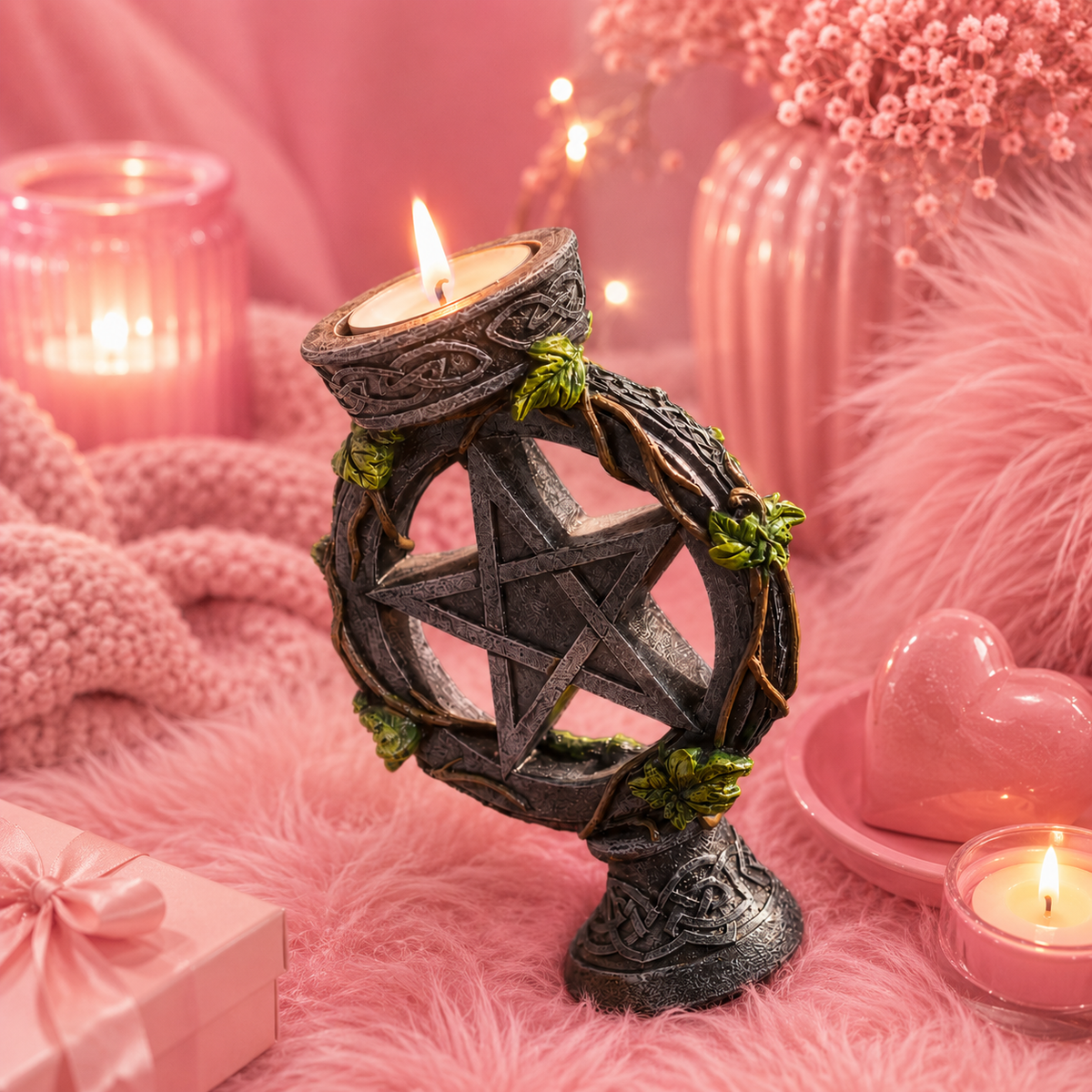 Bougeoir Pentagramme - Symbole de protection & d'harmonie